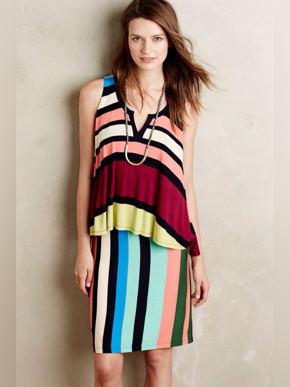 Anthropologie Layered Davina Dress by Maeve Size XS